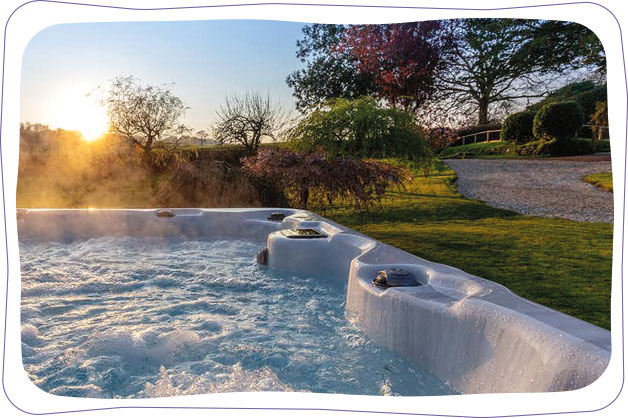 Pippen Sands hot tub at sunset