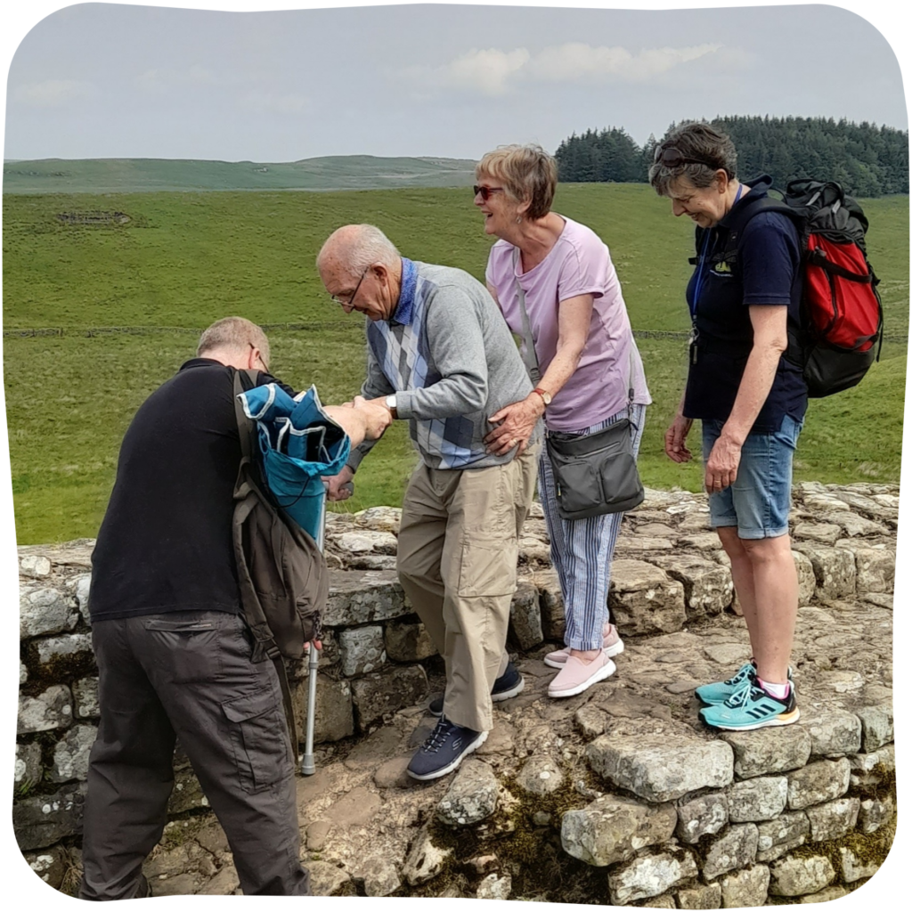 Volunteers on a Dementia Adventure holiday at Hadrian's Wall