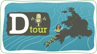 D Tour logo and UK map