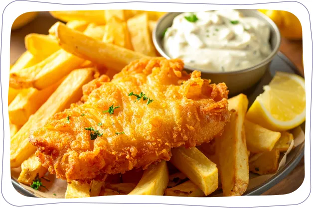 Local fish and chips meal